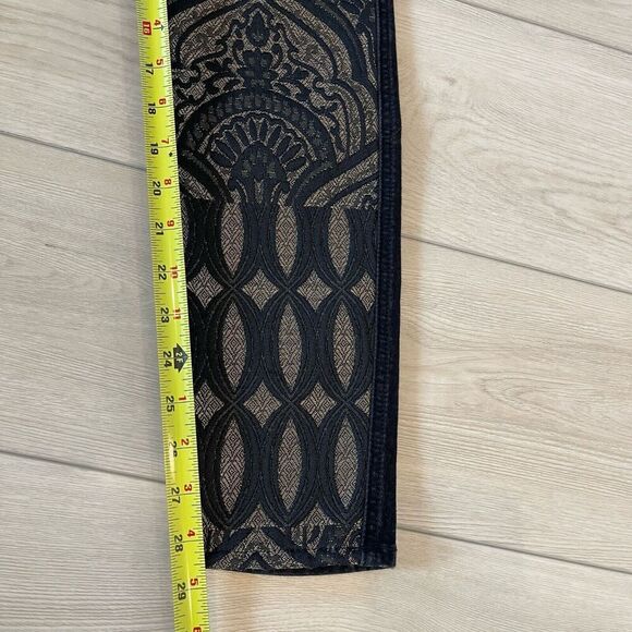 7 For All Mankind‎ 29 Black and Gold Brocade Skinny Leg Jeans Festive Boho Artsy - Picture 8 of 11